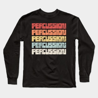 Retro 70s PERCUSSION Text Long Sleeve T-Shirt